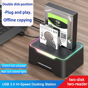 USB 3.0 SATA kép bay RGB đèn hiệu ứng đĩa cứng bao vây 2.5/3.5 inch Docking Station cho Clone HDD SSD sử dụng bên ngoài trường hợp/hộp - Product Image 6