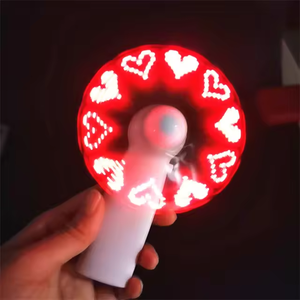 Logotipo personalizable Mini ventilador de mano Led Neon Glow Light Up Mensaje Ventilador Led Ventilador programable