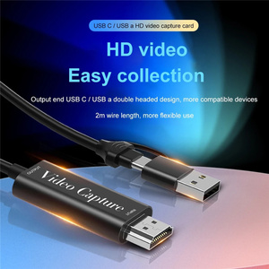 Portable HDTV Video Capture Card USB A/C Video Grabber with 2M <strong>Cable</strong> for PC Game Camera Recording Live Streaming - Product Image 3