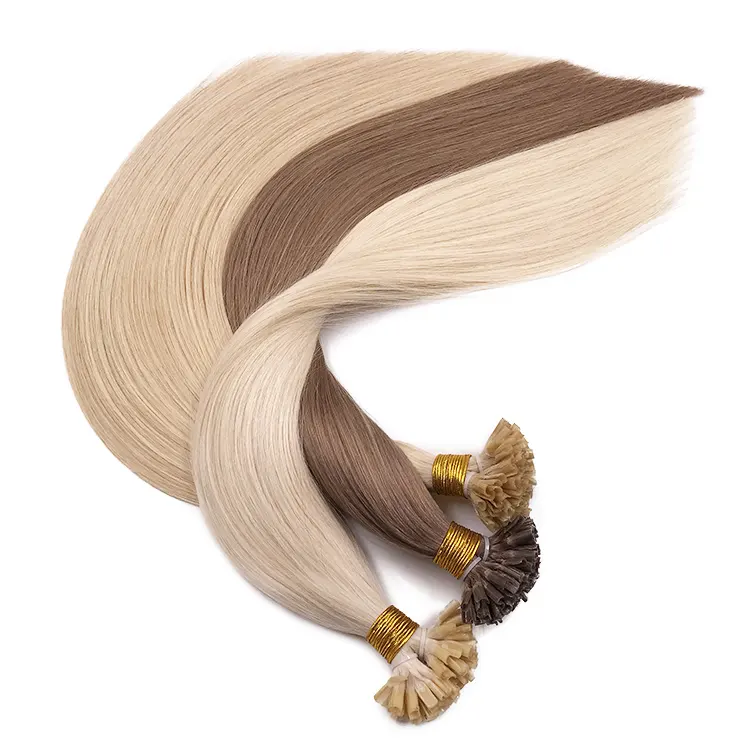 Высокое качество русские волосы на кератиновых пластинах, необрезанные волосы для наращивания с кератиновыми пластинами, двойные вытянутые натуральные человеческие волосы U кератин наконечником