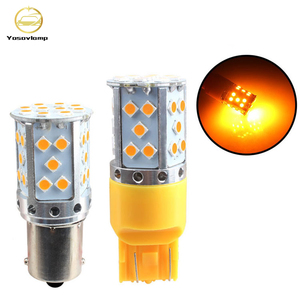 Yosovlamp Canbus หลอดไฟ LED แสดงข้อผิดพลาด,หลอดไฟ T20 7440 3030 35SMD สำหรับไฟเลี้ยวในรถยนต์ W21W WY21W 12V 24W ไฟ Led สีเหลืองอำพัน - Product Image 5