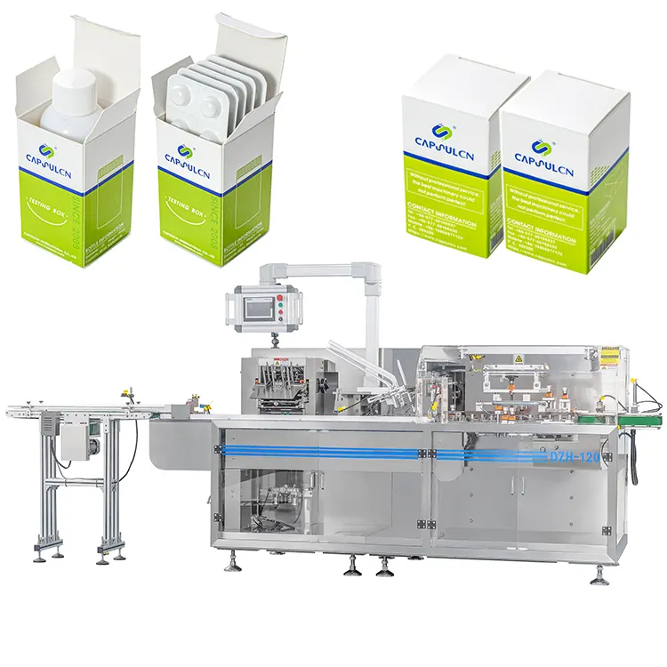 Fabriek Hete Verkoop Volautomatische Horizontale Tablet Capsule Pil Blisterplaat Fles Kartoning Machine