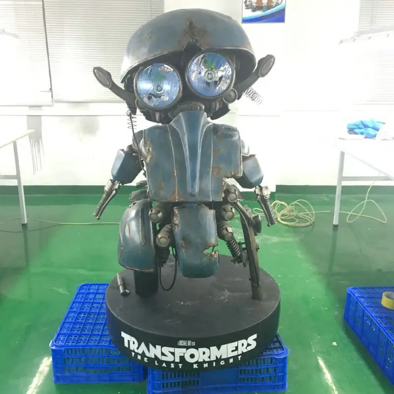 Personalizada de fibra de vidrio robot personaje escultura película estatua figuras modelo con luz