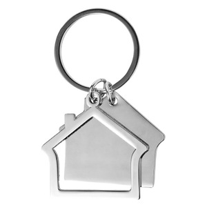 Silver Metal House Shaped <strong>Key</strong> Chains Shiny <strong>Key</strong> Ring <strong>Fancy</strong> <strong>Key</strong> Holder