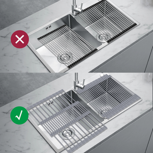 Expandable Roll up <strong>Dish</strong> Drying <strong>Rack</strong> for Kitchen Adjustable Foldable Silicone Wrapped Large Over the Sink Roll up <strong>Dish</strong> Drainer