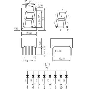 0.56 pollici 1 cifra 7 segmento <span class=keywords><strong>Display</strong></span> a Led 14.2mm altezza sette segmento <span class=keywords><strong>Display</strong></span> colore giallo - Product Image 2