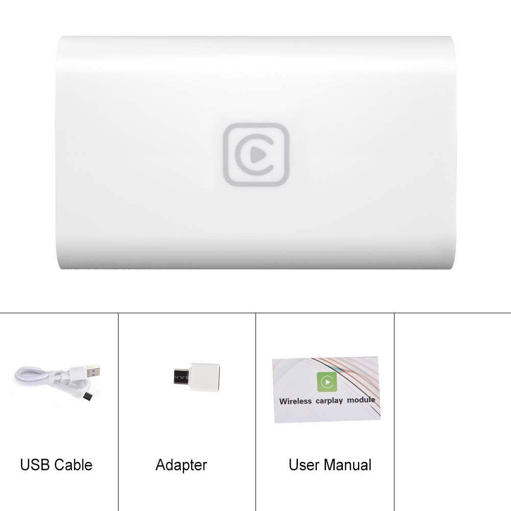 Podofo Original Car Wired CarPlay To Wireless CarPlay AI Box External Module White Original Car System Upgrade Voice Control