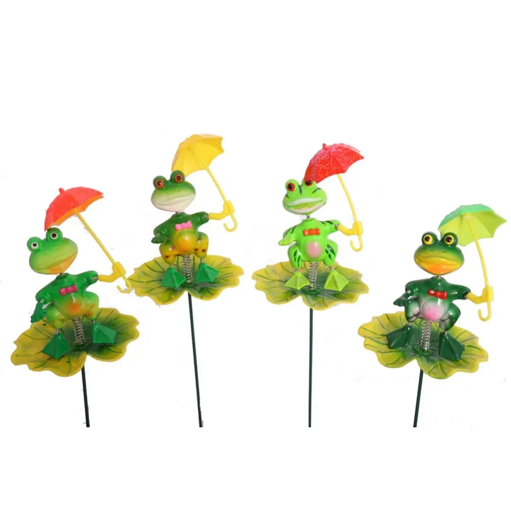 Wholesale Plastic Stakes garden frog ornament Garden Decor Decoration for Patio Balcony