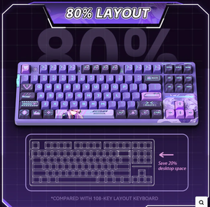 ATK V87 Pro OEM teclado-espaciador instalación 2,4G/BT/cable tri-modo RGB intercambiable en caliente PBT Keycaps Keychron K8 Pro reemplazo