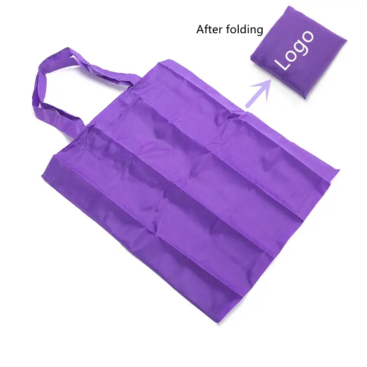 Wholesale Polyester Foldable Shopping Bag custom Folding travel Shopper cheap foldable bag