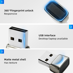 Lector biométrico de metal con interfaz USB, escáner seguro de huellas dactilares para Windows 10/11, Hello Biometrics Secure Login - Product Image 2