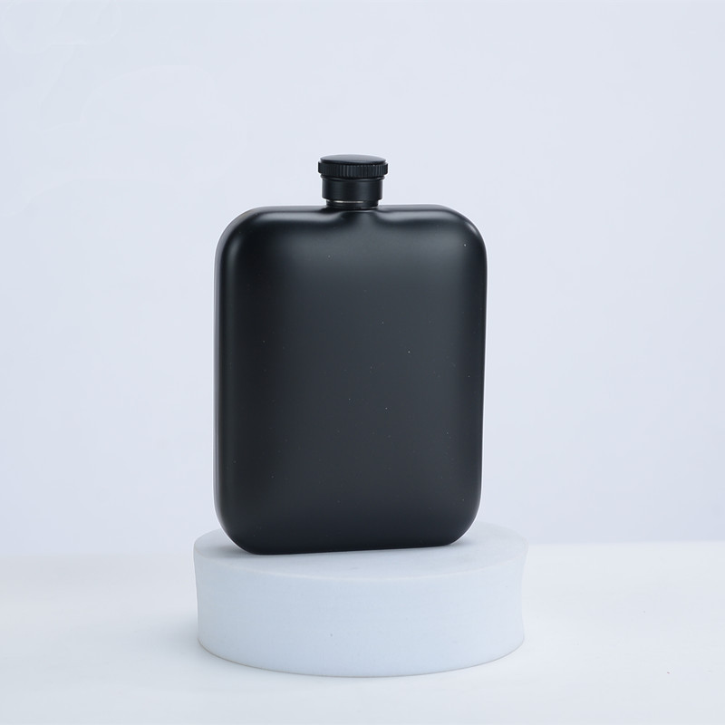 Avec couvercle noir-pot carré de 6 oz 170 ml-noir