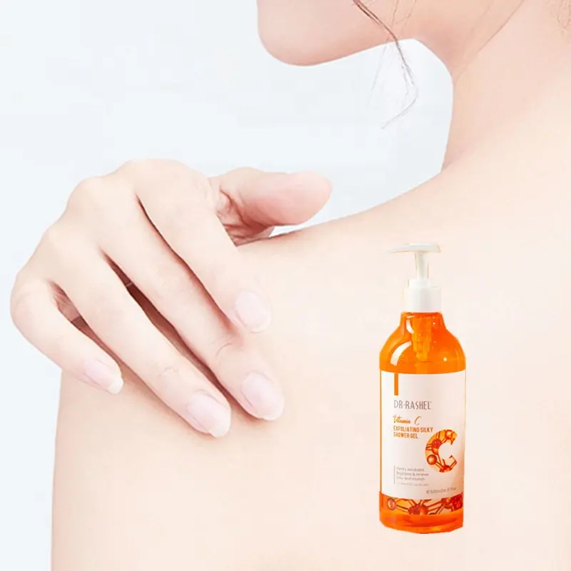 DR RASHEL 500ml Vitamin C Peeling seidiges Dusch gel Großhandel Haut feuchtigkeit spendende Bleaching Peeling Dusch gel