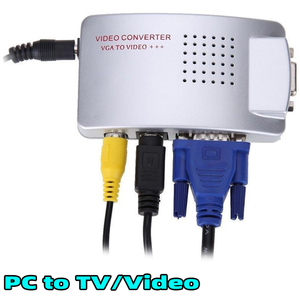 Fjgear VGA a AV RCA convertidor PC a TV Video convertidor VGA entrada RCA compuesto S-Video VGA adaptador de salida
