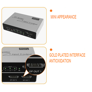 4K @ 60Hz DisplayPort Splitter DP1.2 1 a 3 puertos DP divisor para computadora 3 * Monitor DP