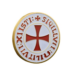 Đồng xu kỷ niệm áo giáp của Hiệp sĩ Đền thờ - Huy chương kim loại tráng men phù điêu 3D Quà tặng sưu tầm dành cho nam giới - Product Image 6