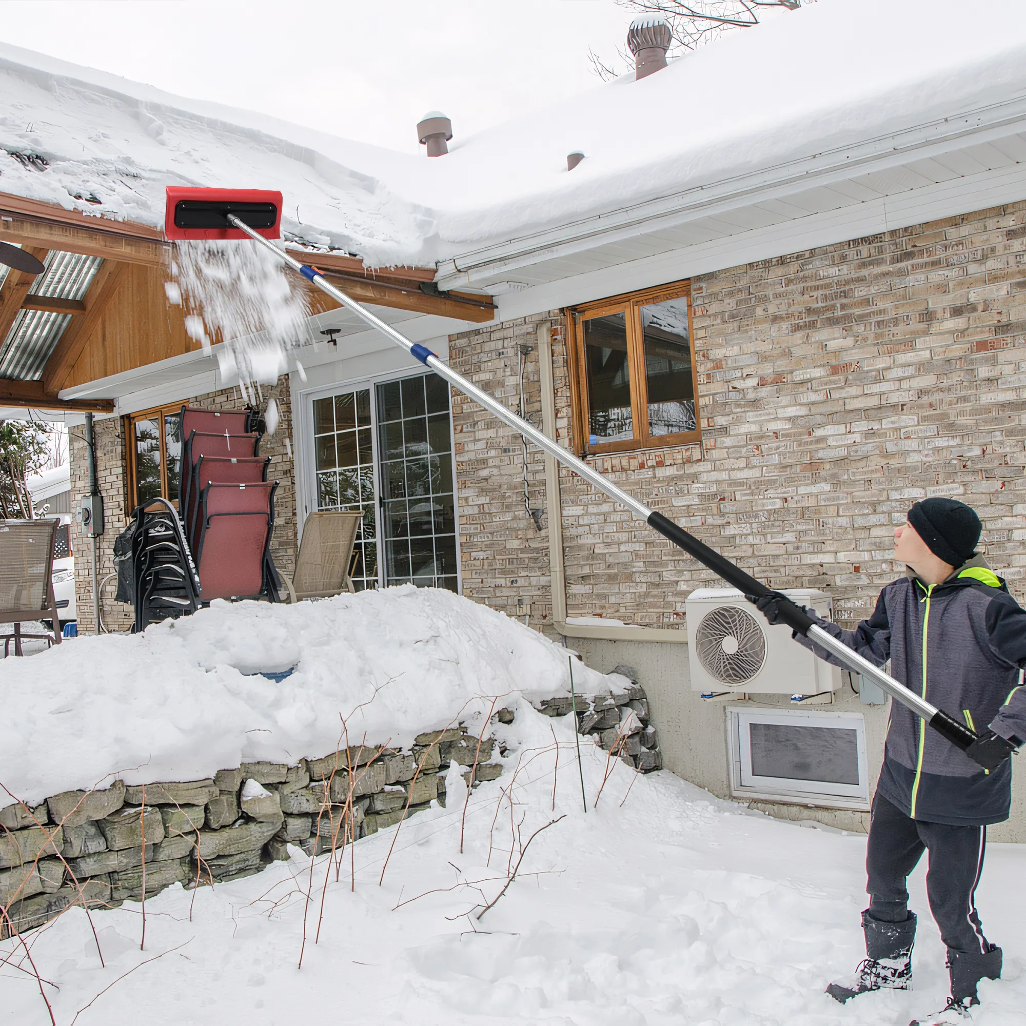 Cepillo rascador telescópico para quitar nieve