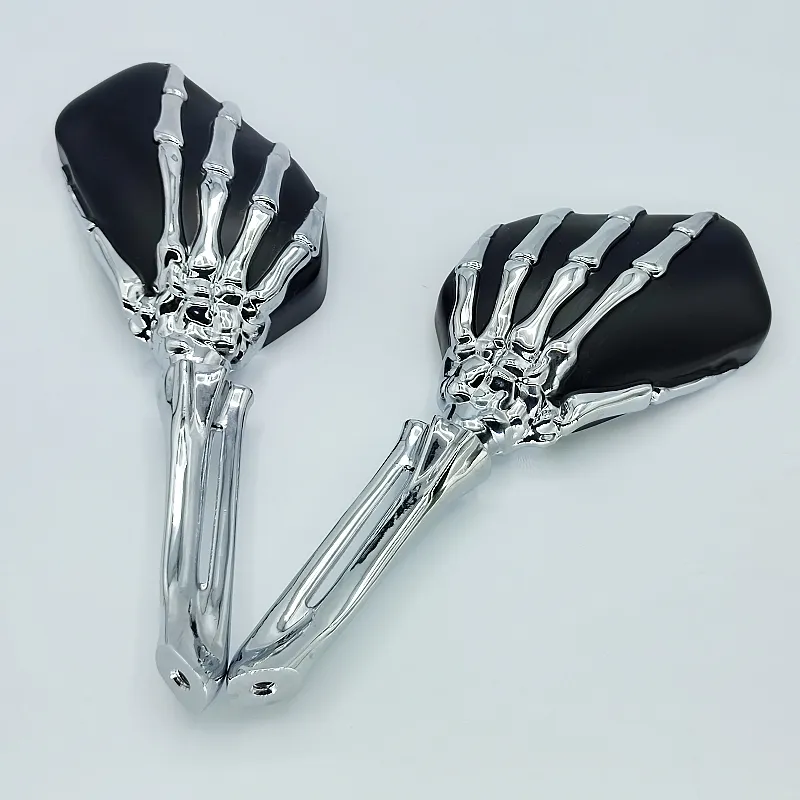 Specchietti scheletro teschio in alluminio cromato artigli fantasma accessori moto per specchietti retrovisori sinistro destro Harley Davidson M8