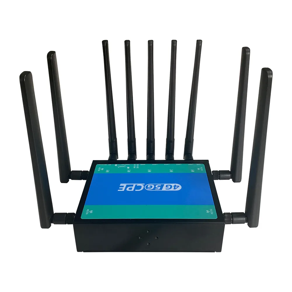 Vehículo Bus 4G 5G Router Tarjeta Sim WiFi 6 Banda dual 3000Mbps OpenWrt VPN Industrial 5G CPE Router