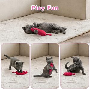 Venta al por mayor de ratones de dibujos animados interactivo resistente a mordeduras relleno mascota gatito gato dentición masticar hierba gatera juguete con hierba gatera - Product Image 6