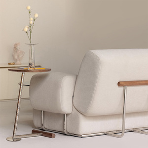 ミドルソファリビングルームwabi-Sabi 3モジュールコンビネーション小さなアパート白いファブリックソファ - Product Image 5