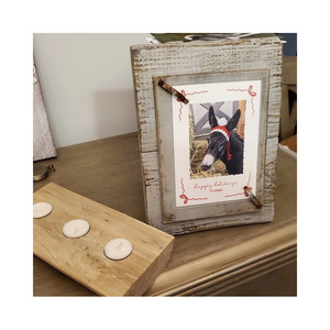 4x6 ve 5X7 fotoğraflar için rustik sıkıntılı resim çerçevesi. Ayağa kalk veya duvara asmak - Product Image 2