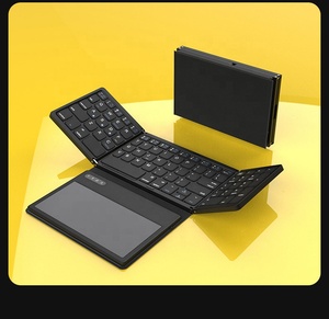 Mini Teclado Dobrável Azul Dente com Bolso <span class=keywords><strong>Touchpad</strong></span> 3 Teclado Dobrável <span class=keywords><strong>Tablet</strong></span> Telefone Portátil Teclados Recarregáveis Sem Fio