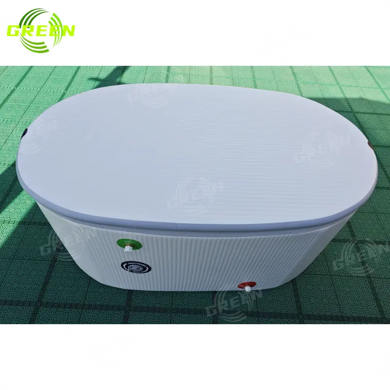 Green Compatible Water Chillers Ice Bath Inlet Outlet Connection Insulated Lid Hot Cold Inflatable Ice Bath Cold Plunge POOL Tub