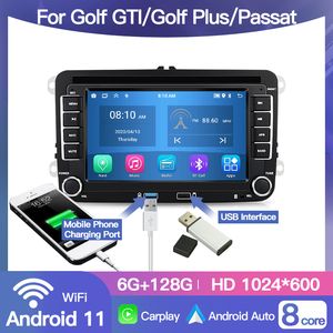 เครื่องเล่นวิทยุระบบแอนดรอยด์สำหรับ VW Volkswagen Golf gti/golf plus/passat ระบบนำทาง autoradio CarPlay 2 DIN รถมัลติมีเดียอัจฉริยะ - Product Image 3