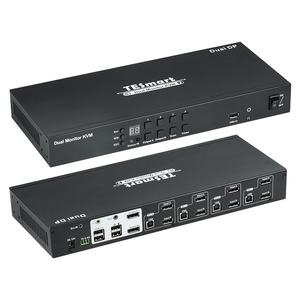 TESmart4ポートデュアルモニターKVMスイッチキットDP4K60Hz、EDIDパススルーモードシームレス4x2KVMスイッチ - Product Image 1