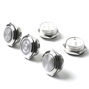 22mm ultra kurzer Metall knopf mit leichtem ultra dünnem Micro-Momentary-LED-Metall-Druckknopf schalter - Product Image 1