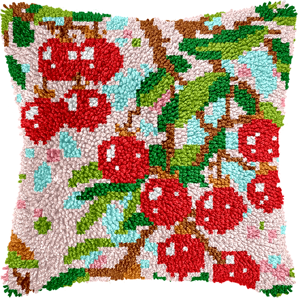 Latch Hook Pillow Case Kit with Fruits