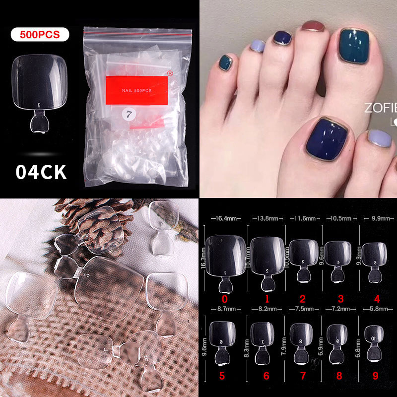 500 pieces in bagged nails 04#transparent color