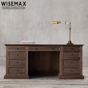 WISEMAX mobili stile America mobili per la casa in legno massello di quercia tavolo da Computer con più cassetti di stoccaggio per l'home Office - Product Image 4