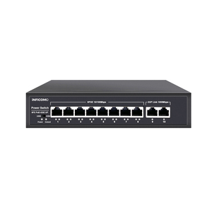 8-Port 100Mbps POE 2-Gigabit Uplink 1000BASE-<strong>T</strong> RJ45 <strong>Ethernet</strong> Networking Switch 120W Hub with Internet Splitter Plug-and-Play - Product Image 1