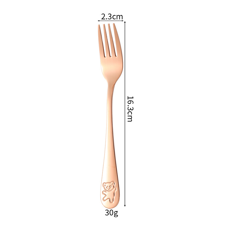 Ours Fourchette Or Rose