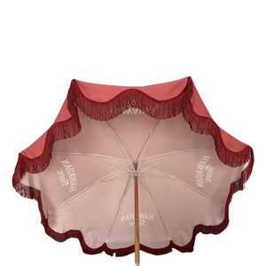 厂家价格户外市场天井伞，带12厘米红色流苏防杆阳伞，易于设置 - Product Image 3