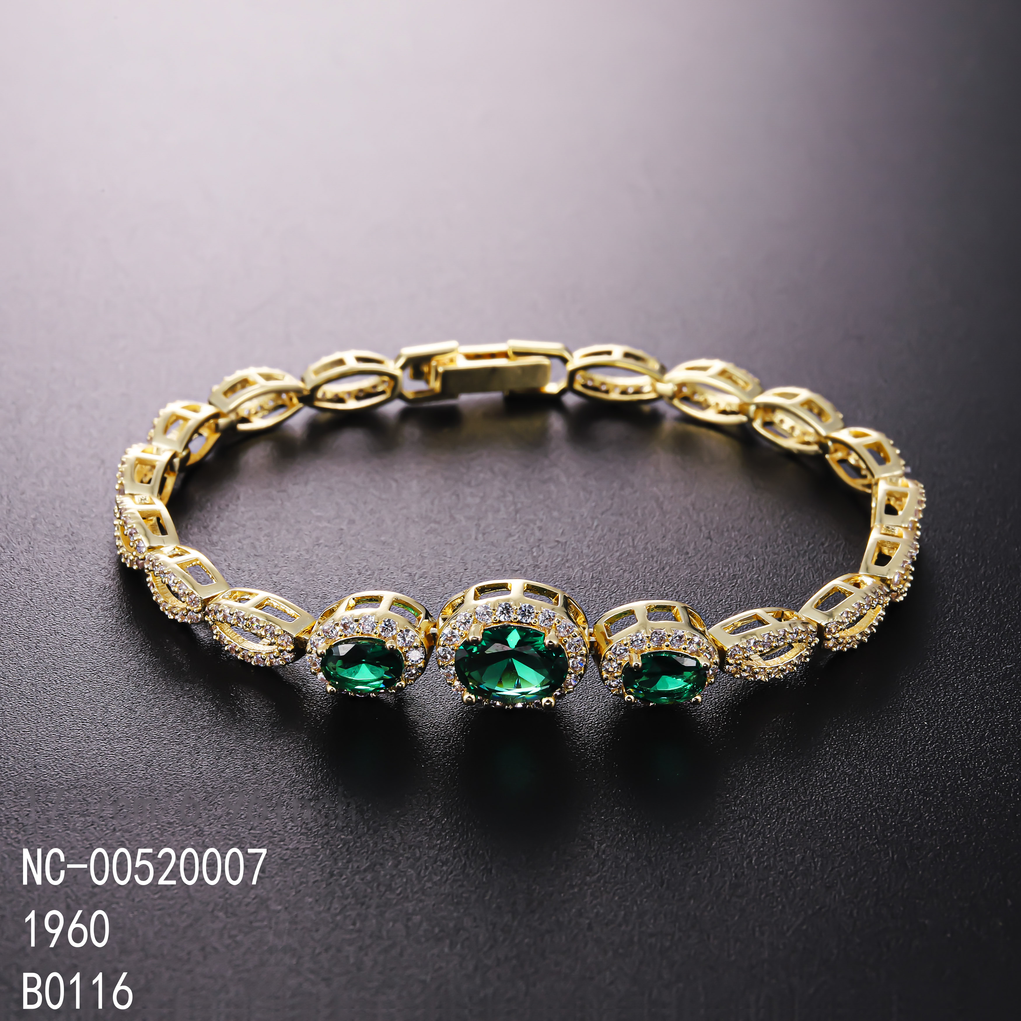 Verde + 14K chapado en oro
