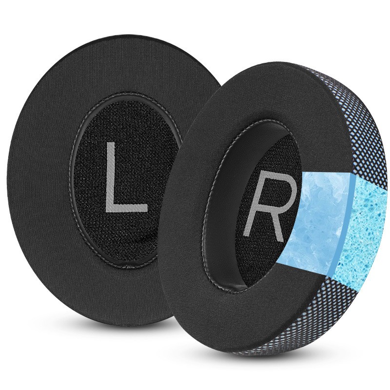 Coussinets d'oreille en gel rafraîchissant Noir + bleu