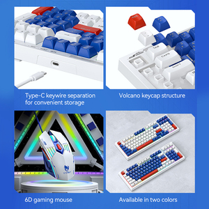 Precio al por mayor TF610 Diseño ergonómico 98 teclas USB Teclado con cable LED Ratón Combo Escritorio Oficina PC Gaming Keyboard Mouse Set - Product Image 5