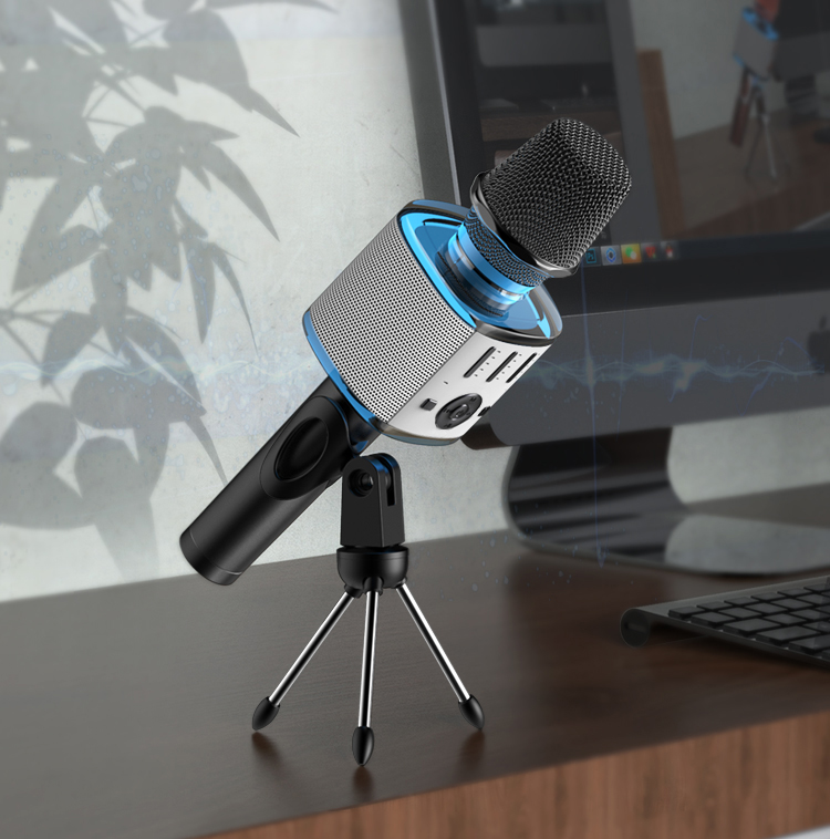 YESIDO Karoake system design portable wireless speaker microphone for music and sing