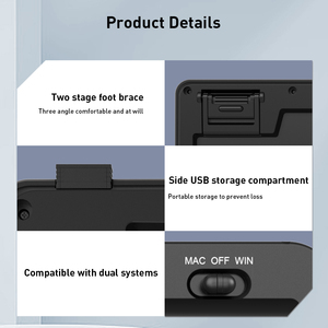 Fabricación OEM Teclado de oficina silencioso de modo dual 2,4G + BT Diseño ergonómico con botones de función completa Accesorios de computadora - Product Image 4