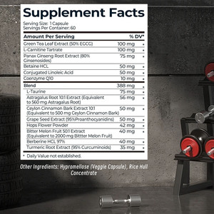 מחיר סיטונאי מפעל הסיטונאי קפסולות תה ירוק תמצית l-caritine לניהול משקל בריא קטו acv קפסולות - Product Image 2