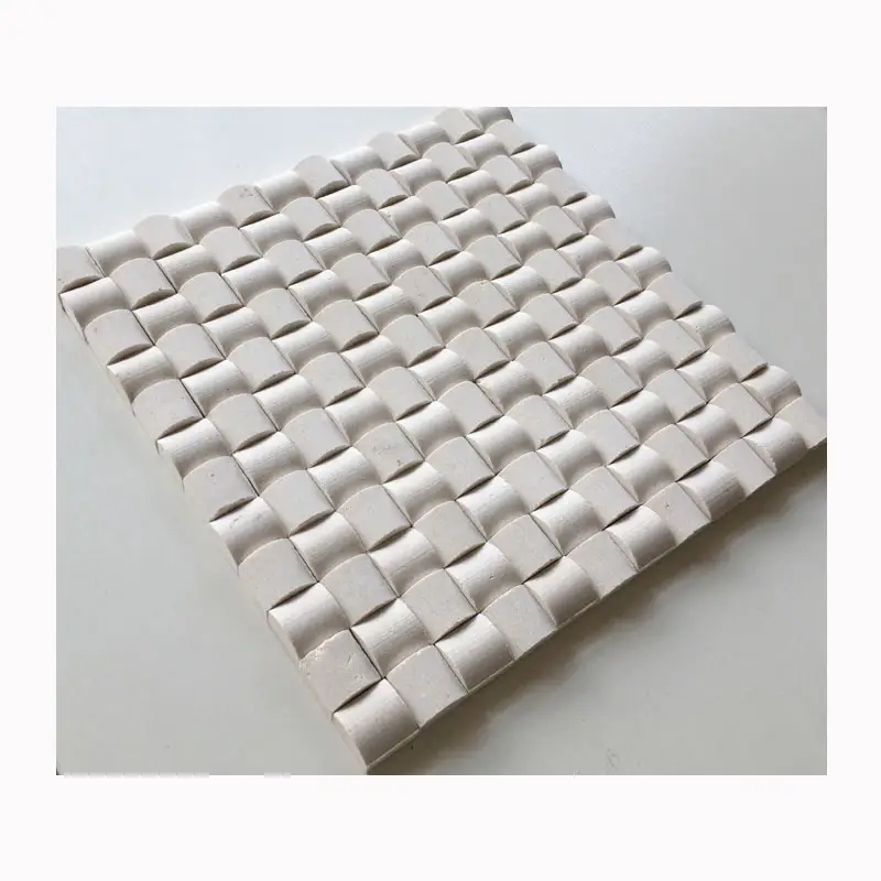 Натуральный мраморный мозаичный арочный хлеб кирпич белый песок ТВ фон настенный стикер с винтовой головкой белый известняк поставщик