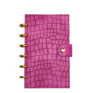 Personalizzato A6 6 discbound croc vegan pu agende e quaderni copertina in pelle personalizzata libretto busta contanti con bottone - Product Image 1