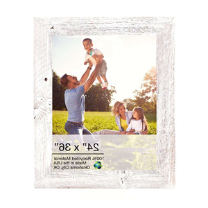 Homeroots 24X36 Rustic White Washed Picture <strong>Frame</strong> With Plexiglass Holder - Product Image 4