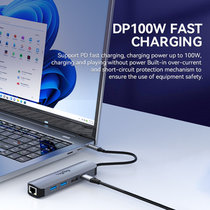 แท่นต่อขยายแบบ Type-C ห้าในหนึ่งตัว4K กิกะบิต USB 3.0โน้ตบุ๊คอลูมิเนียมอัลลอยด์ USB-chub Extender Docking Station Stock - Product Image 4