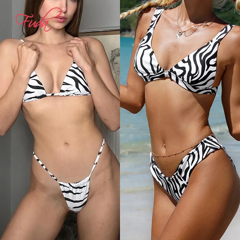 FUDA B29 toptan özel altın tedarikçisi mayo moda kadınlar mütevazı mikro bikini videoları mayo