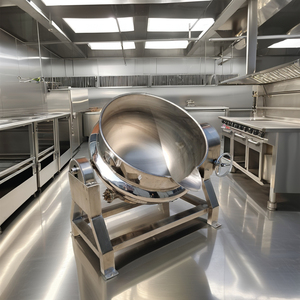 200L Long-lasting Jam Maker Meat Cooking Pot Jacketed Kettle for <strong>Apples</strong> Industrial Automatic Tilt Blender Cooking Pot Factory - Product Image 1