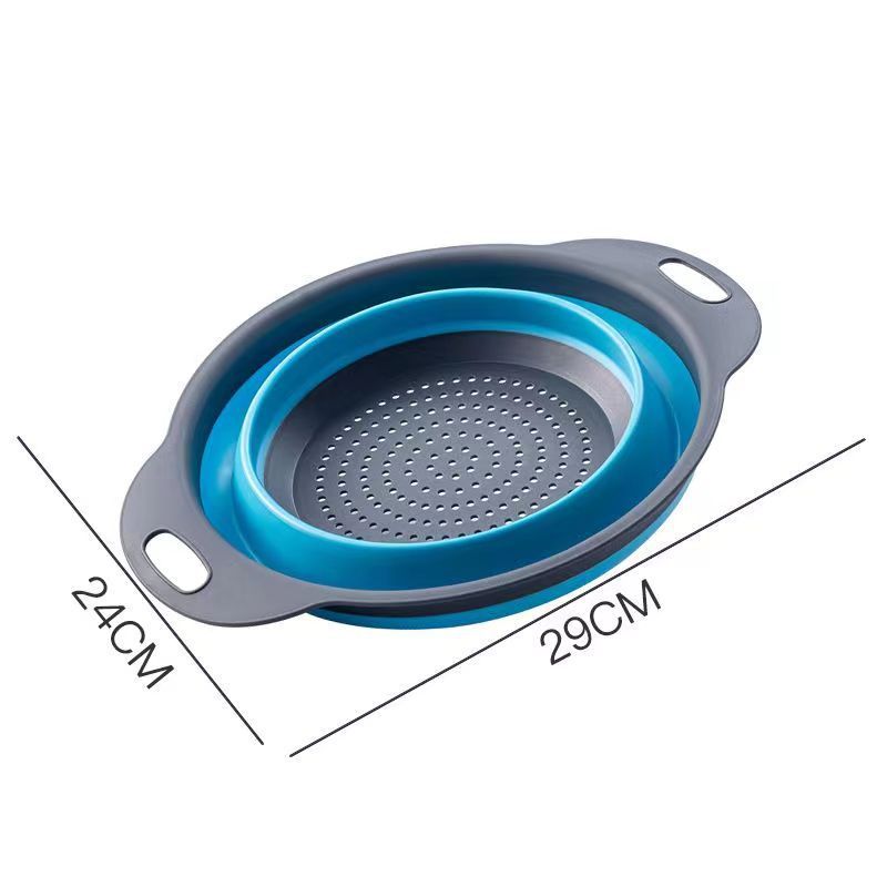 Cesta de drenaje grande redonda azul